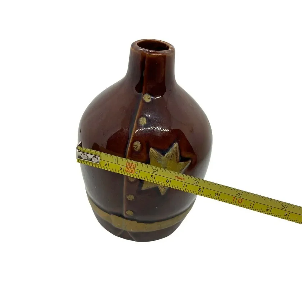 Potbelly Police Bobby Little Vase Vintage Norcrest Brown Tan Ceramic 6" - Picture 9 of 9